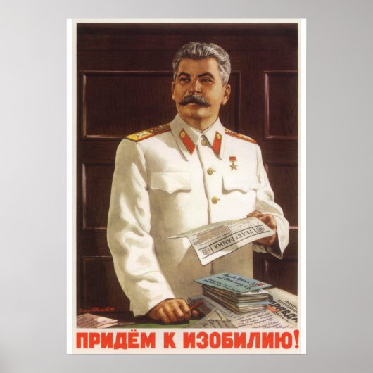 Affiche de propagande soviétique Joseph Staline (Devant)