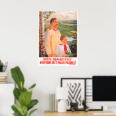 Affiche de propagande soviétique Joseph Staline (Bureau à domicile)