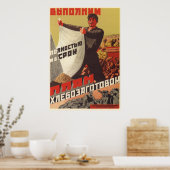 Affiche de propagande soviétique Kolkhoz 1930 (Cuisine)