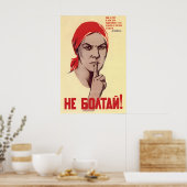 Affiche de propagande soviétique – Ne parlez pas ! (Cuisine)