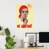 Affiche de propagande soviétique – Ne parlez pas ! (Bureau à domicile)