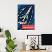 Affiche de propagande spatiale soviétique Envoyés  (Bureau à domicile)