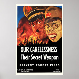 Affiche de propagande USA Prévenir les incendies d