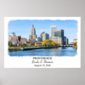 Affiche de Providence Rhode Island, Aquarelle, Sur (Devant)