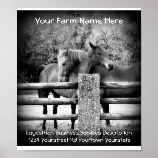 Affiche de publicité des services de cheval (Devant)