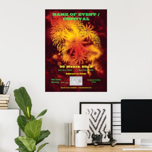Affiche de publicité Fireworks, affiche, impressio (Bureau à domicile)