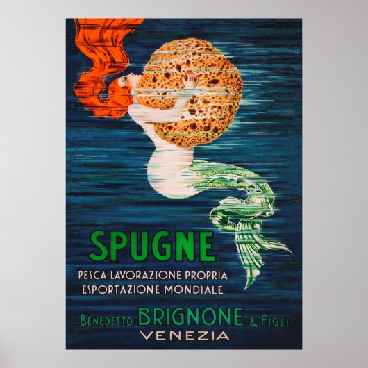Affiche de publicité Vintage de la Sirène et de l' (Devant)