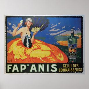 Affiche de publicité vintage pour le vin et l'alco