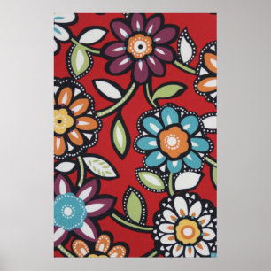 affiche de puissance de fleur hippie