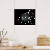 Affiche de puzzle brisé noir et blanc (Cuisine)