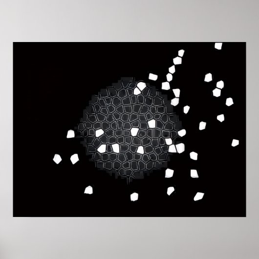 Affiche de puzzle brisé noir et blanc (Devant)