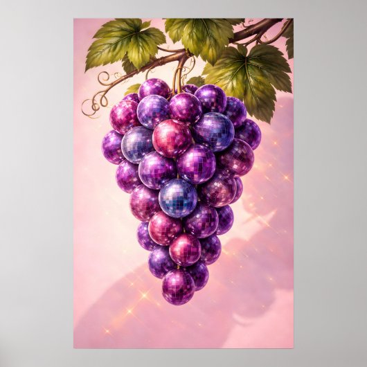 Affiche de raisin de disco rétro, art mural pop ma (Devant)