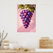 Affiche de raisin de disco rétro, art mural pop ma (Cuisine)