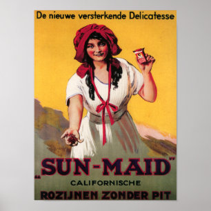 Affiche de raisin sec de la Californie de