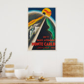 Affiche de rallye automobile Monte Carlo vintage (Cuisine)