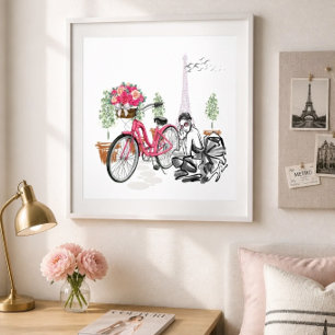 Affiche de randonnée à vélo à Paris