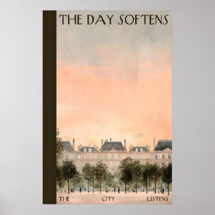 Affiche de rangée de bâtiments parisiens Citation