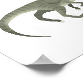 Affiche de raptor vert pour chambre d'enfants dino (Coin)