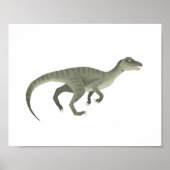 Affiche de raptor vert pour chambre d'enfants dino (Devant)