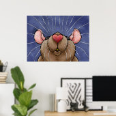 Affiche de rat au cœur mignon (Bureau à domicile)