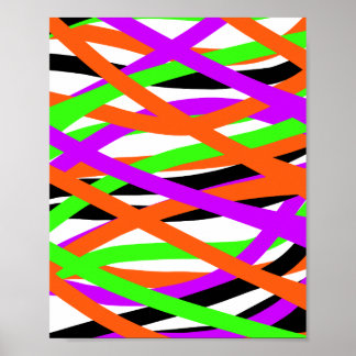 Affiche de rayures automnales vibrantes - Orange V