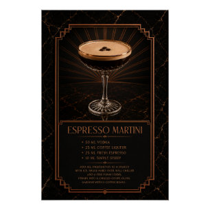 Affiche de recette de Martini Espresso Art de ba