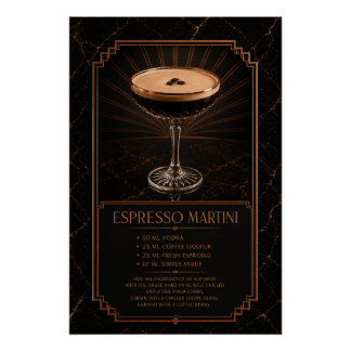 Affiche de recette de Martini Espresso | Art de ba