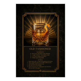 Affiche de recette Old Fashioned | Art de bar