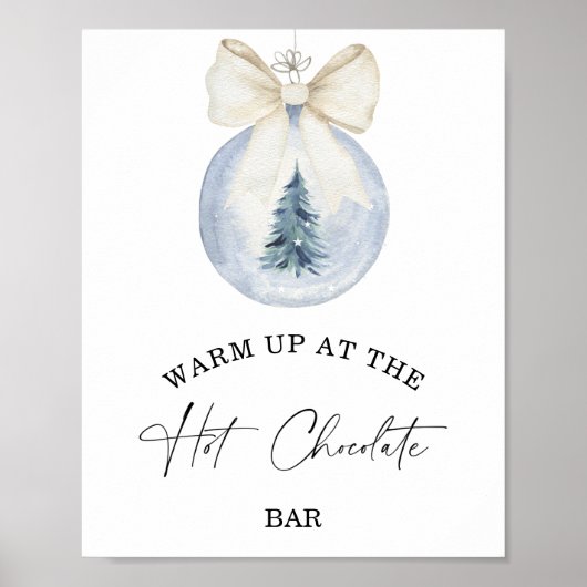 Affiche de réchauffement d'hiver au bar de chocola (Devant)