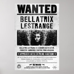 Affiche de recherche de Bellatrix Lestrange