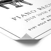 Affiche de récital de piano simple classique blanc (Coin)