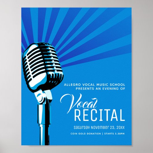 Affiche de récital vocal microphone classique musi (Devant)