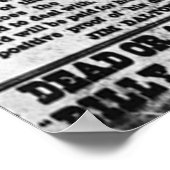 Affiche de récompense de Billy The Kid (Coin)