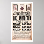 Affiche de récompense pour l'assassinat de Lincoln (Devant)
