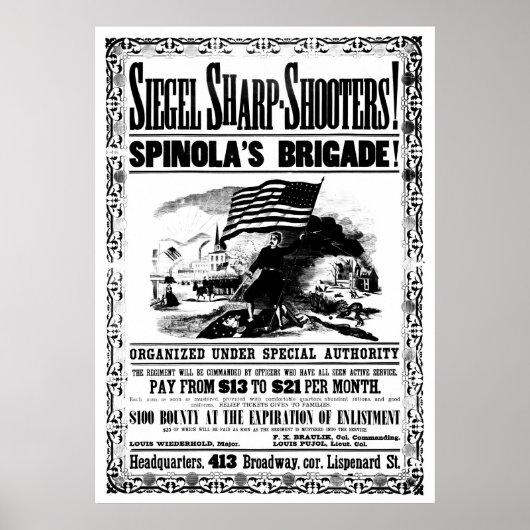 Affiche de recrutement de la guerre civile, noir (Devant)