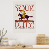 Affiche de recrutement de la Première Guerre mondi (Cuisine)