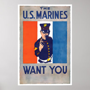 Affiche de recrutement des Marines américains Art 