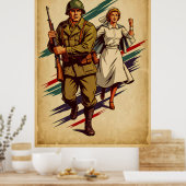 Affiche de recrutement militaire classique en styl (Cuisine)