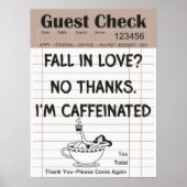 Affiche de reçu de café drôle (Devant)