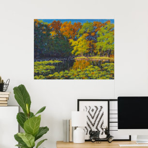 Affiche de reflets de couleurs d'automne magnifiqu