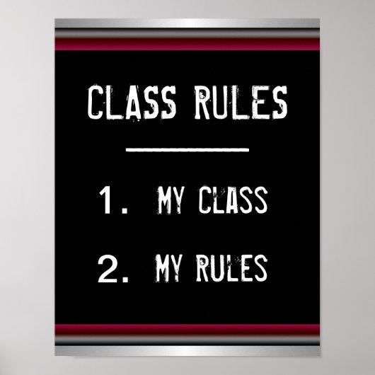Affiche de règles de classe amusantes (Devant)