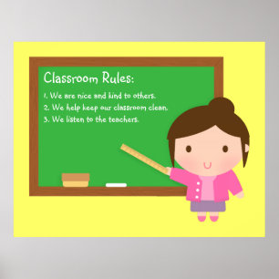 Affiche de règles de classe de l'école adorable