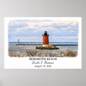 Affiche de Rehoboth Beach Delaware, Aquarelle, Per (Devant)