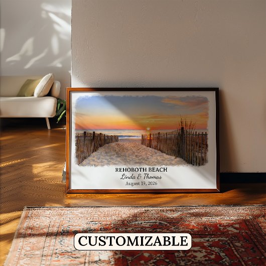 Affiche de Rehoboth Beach Delaware, Aquarelle, Per