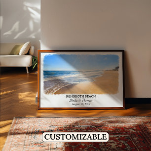 Affiche de Rehoboth Beach Delaware, Aquarelle, Sur
