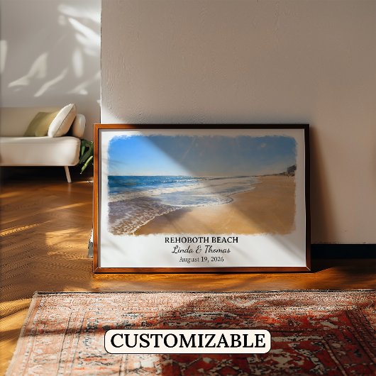 Affiche de Rehoboth Beach Delaware, Aquarelle, Sur