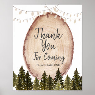Affiche de remerciement pour la forêt hivernale de