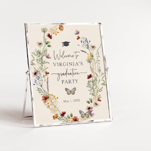 Affiche de remise des diplômes aux fleurs sauvages