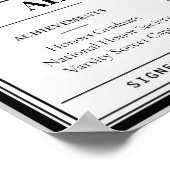 Affiche de remise des diplômes avec signature et j (Coin)