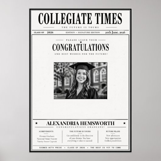 Affiche de remise des diplômes avec signature et j (Devant)